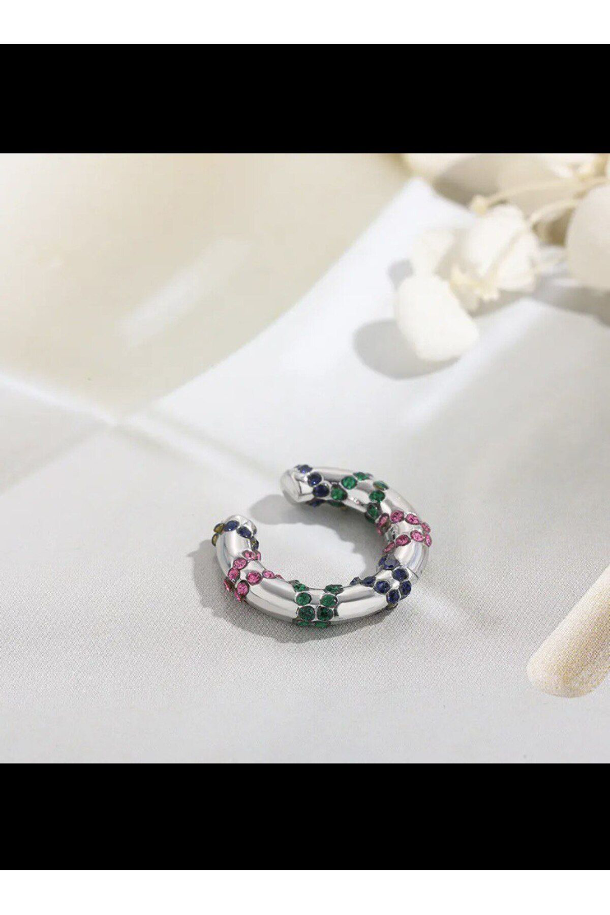 Arescollection Kararmaz Earcuff Sıkıştırmalı Kıkırdak Conch Orbital Delik Gerekt