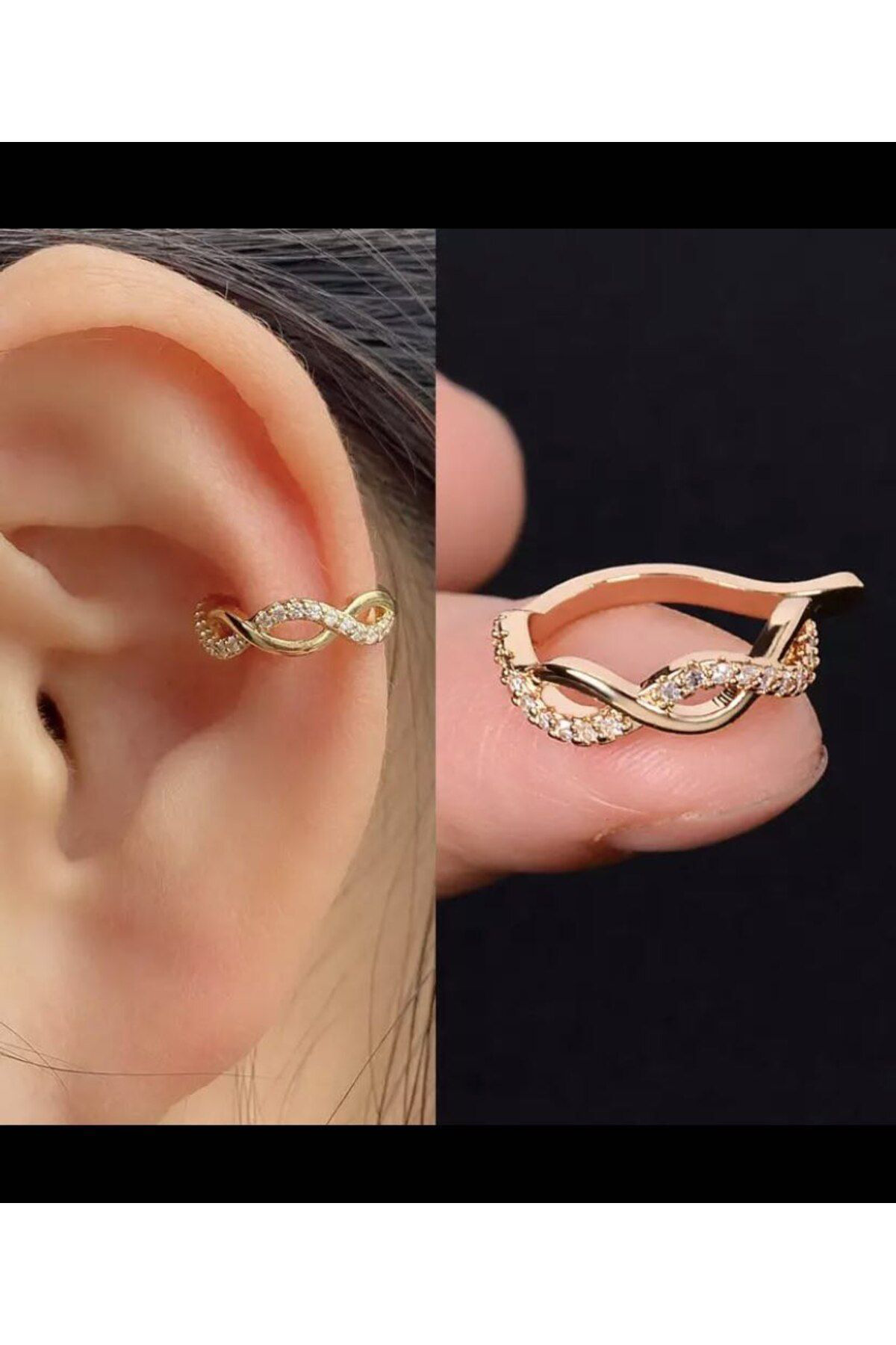 kararmaz earcuff sıkıştırmalı kıkırdak conch orbital delik gerekt