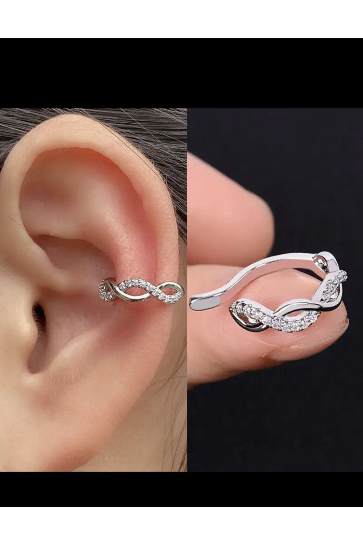 kararmaz earcuff sıkıştırmalı kıkırdak conch orbital delik gerekt