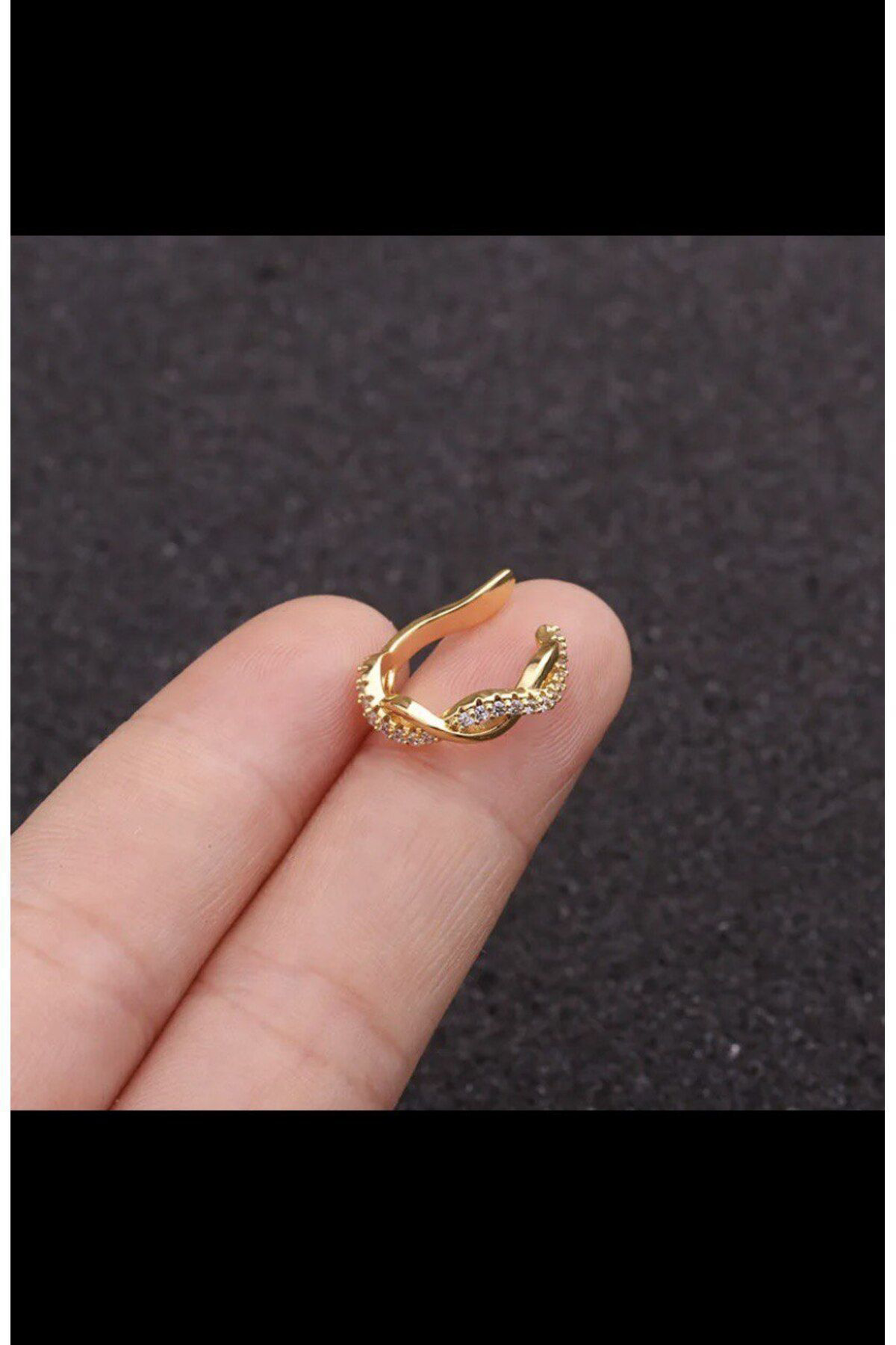 kararmaz earcuff sıkıştırmalı kıkırdak conch orbital delik gerekt