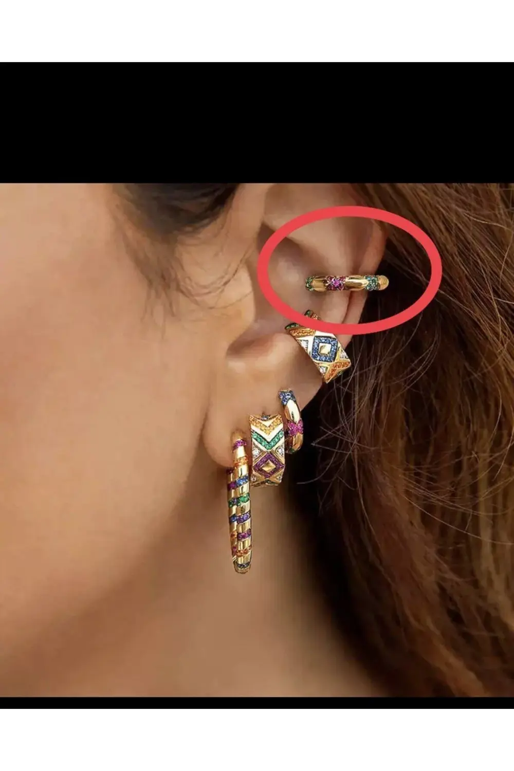 kararmaz earcuff sıkıştırmalı kıkırdak conch orbital delik gerekt