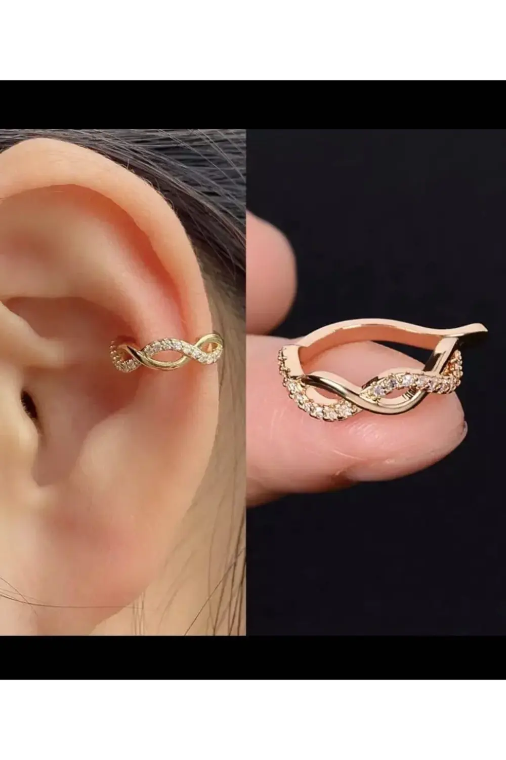 kararmaz earcuff sıkıştırmalı kıkırdak conch orbital delik gerekt