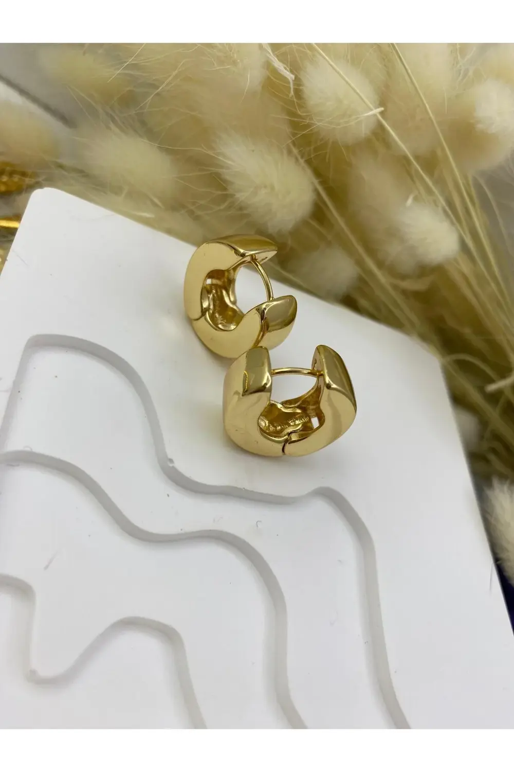 KARARMAZ İTHAL ÇELİK GOLD RENK KALIN HALKA KÜPE