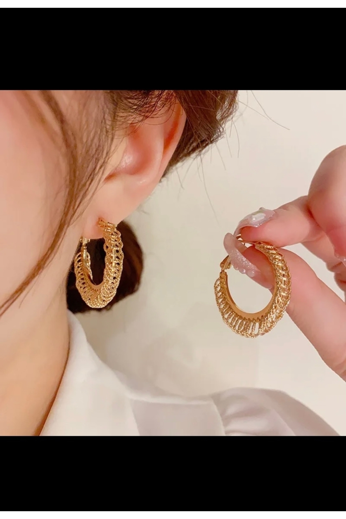 Arescollection Kararmaz İthal Çelik Hareketli Halka Küpe