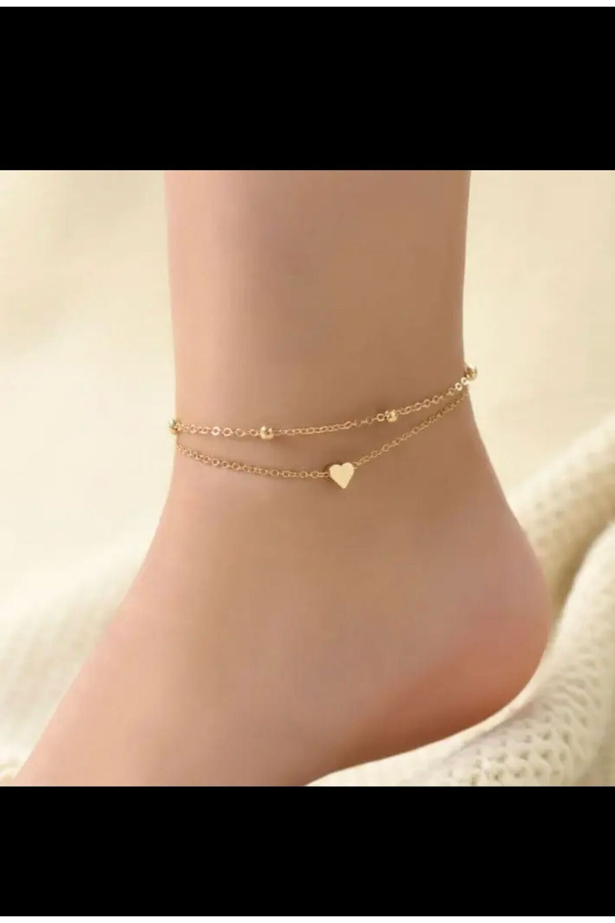 Arescollection Kararmaz Kalpli İkili Dorika Zincirli Halhal