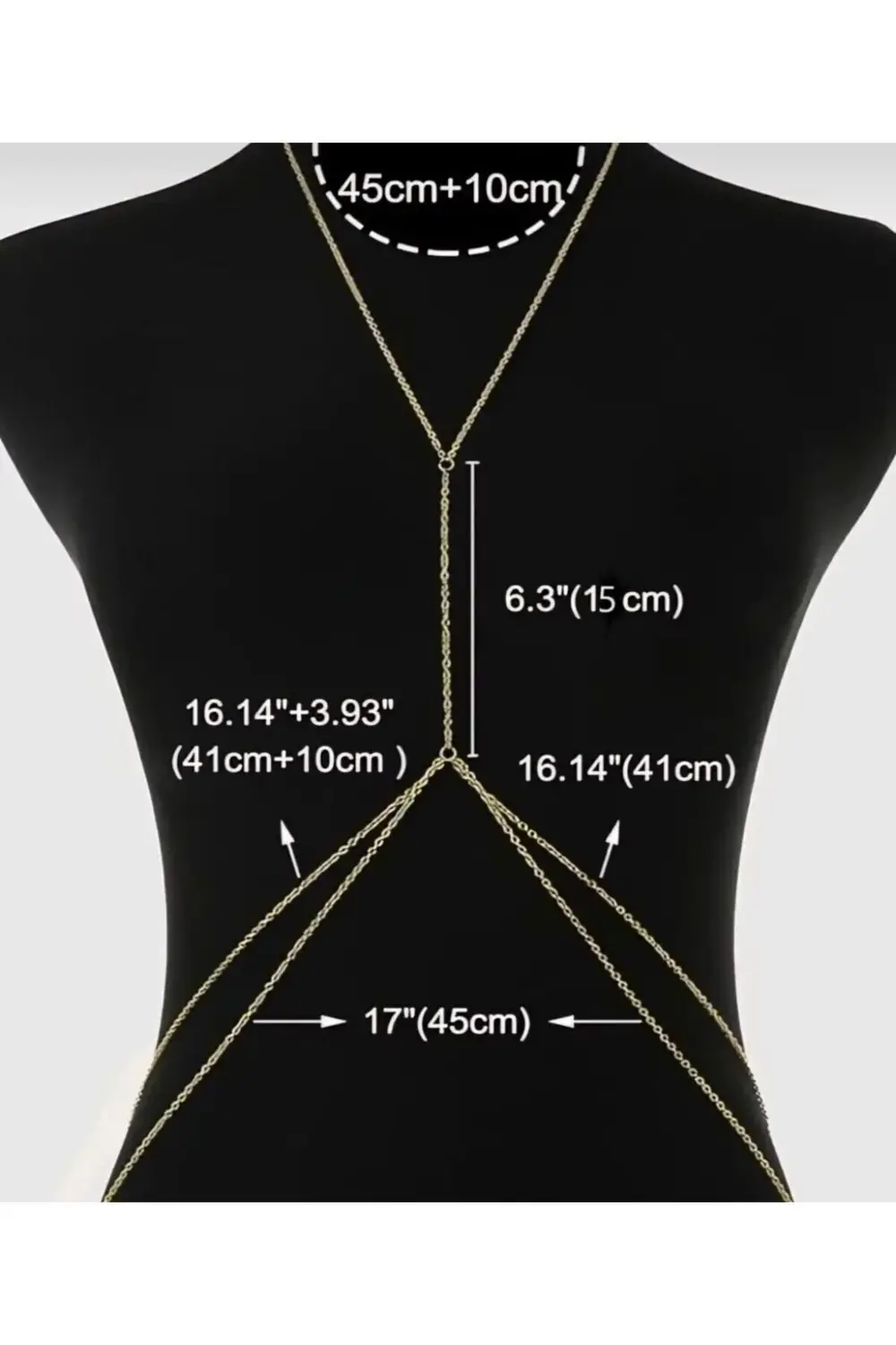 Arescollection Kararmaz Kolyeli Bel Zincirli Vucut Aksesuarı