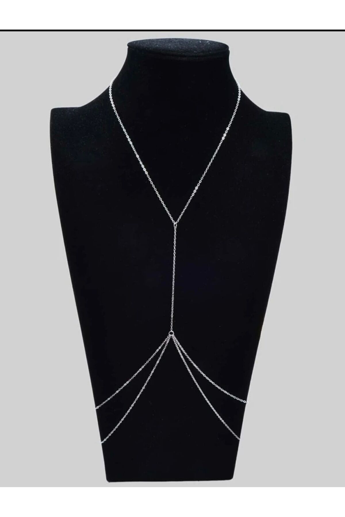 Kararmaz kolyeli bel zincirli vucut aksesuarı