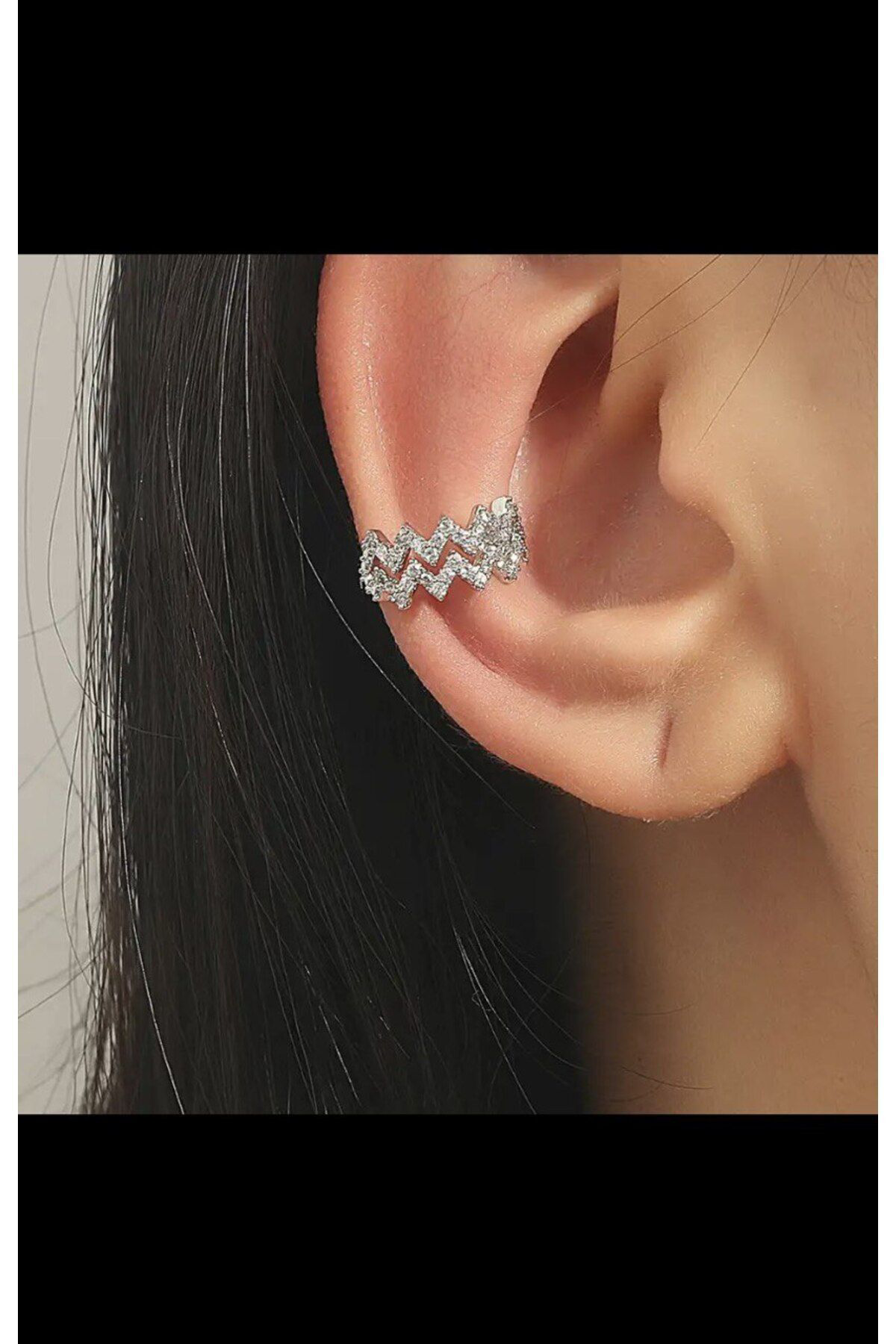 Arescollection Kararmaz Zirkon Taşlı Earcuff Sıkıştırmalı Kıkırdak Conch Orbital