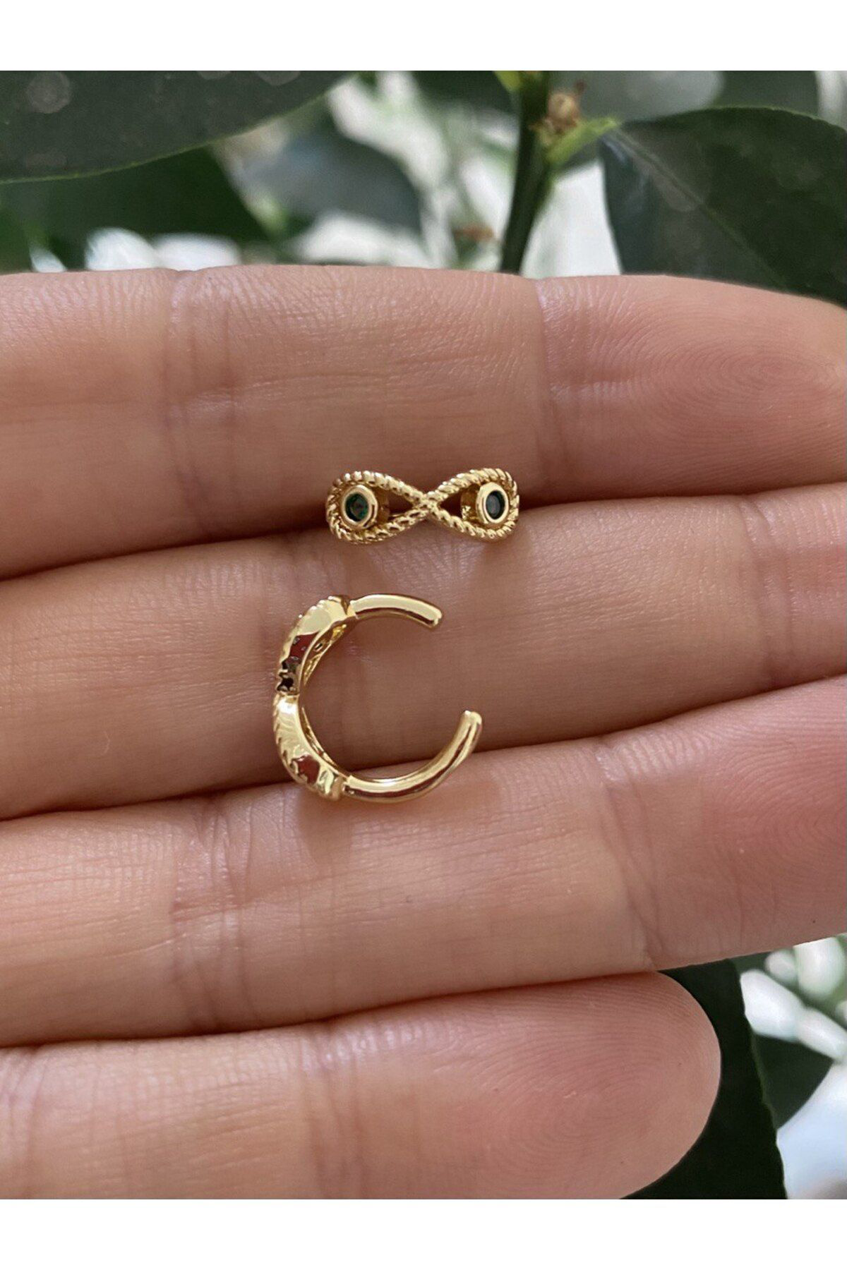 Arescollection Kararmaz Zirkon Taşli Earcuff Sıkıştırmalı Kıkırdak Conch Orbital