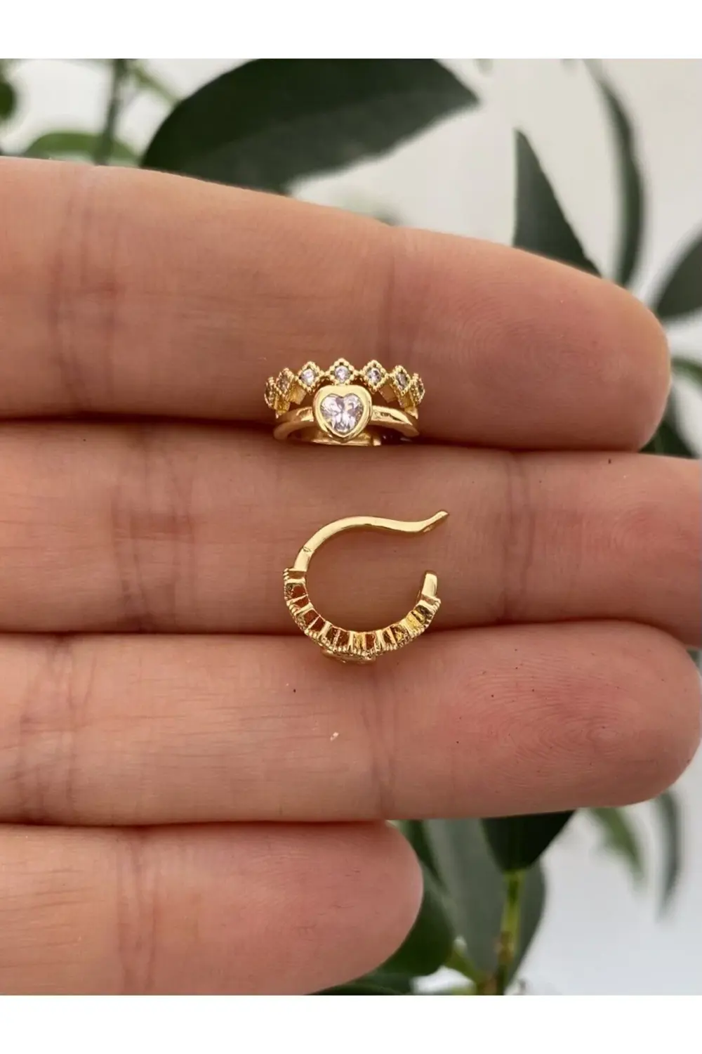 kararmaz ZİRKON TAŞLI earcuff sıkıştırmalı kıkırdak conch orbital