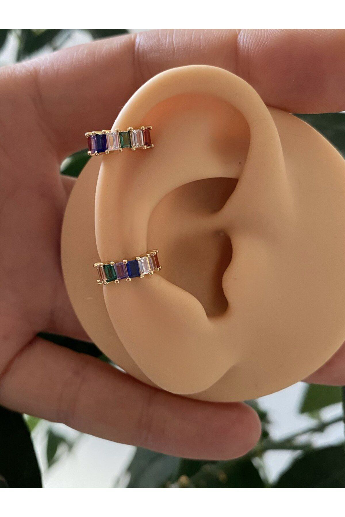 Arescollection Kararmaz Zirkon Taşli Earcuff Sıkıştırmalı Kıkırdak Conch Orbital