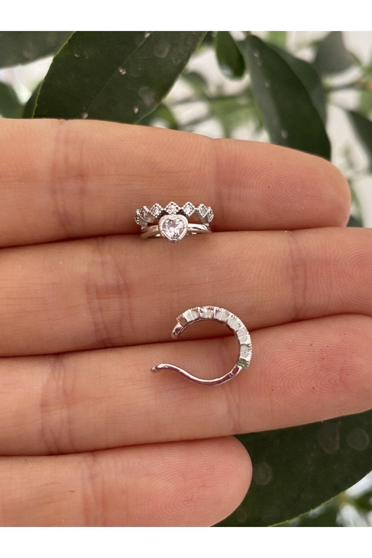 Arescollection Kararmaz Zirkon Taşli Earcuff Sıkıştırmalı Kıkırdak Conch Orbital