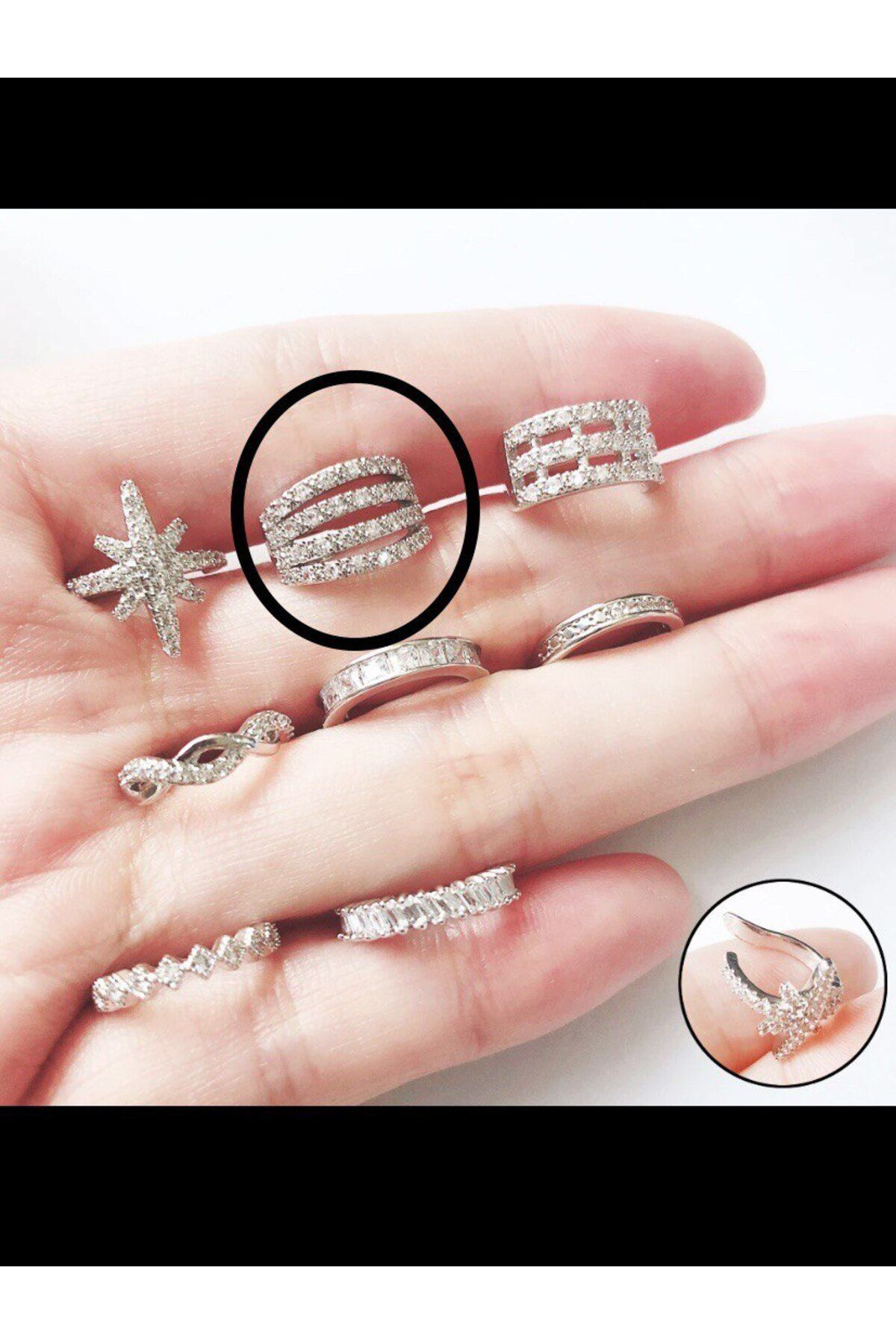 Arescollection Kararmaz Zirkon Taşlı Earcuff Sıkıştırmalı Kıkırdak Conch Orbital