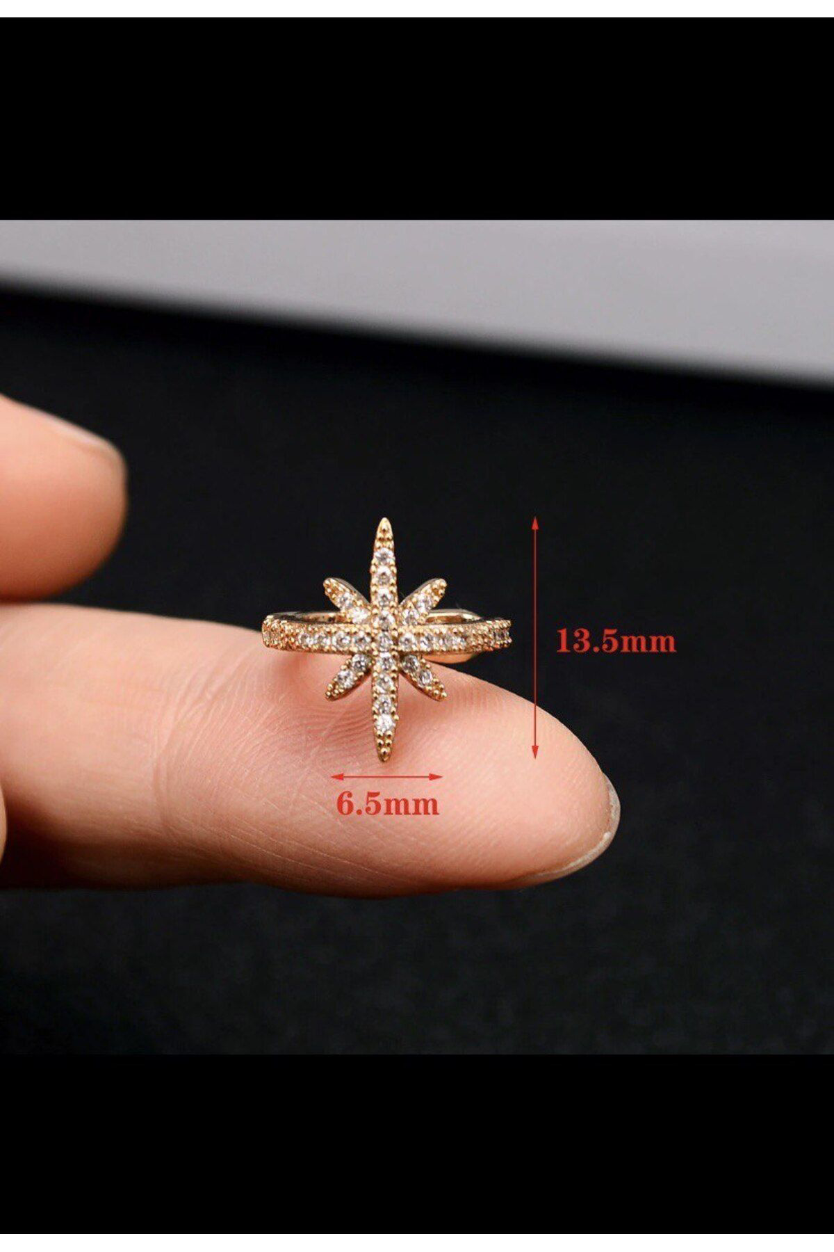 Arescollection Kararmaz Zirkon Taşlı Earcuff Sıkıştırmalı Kıkırdak Conch Orbital