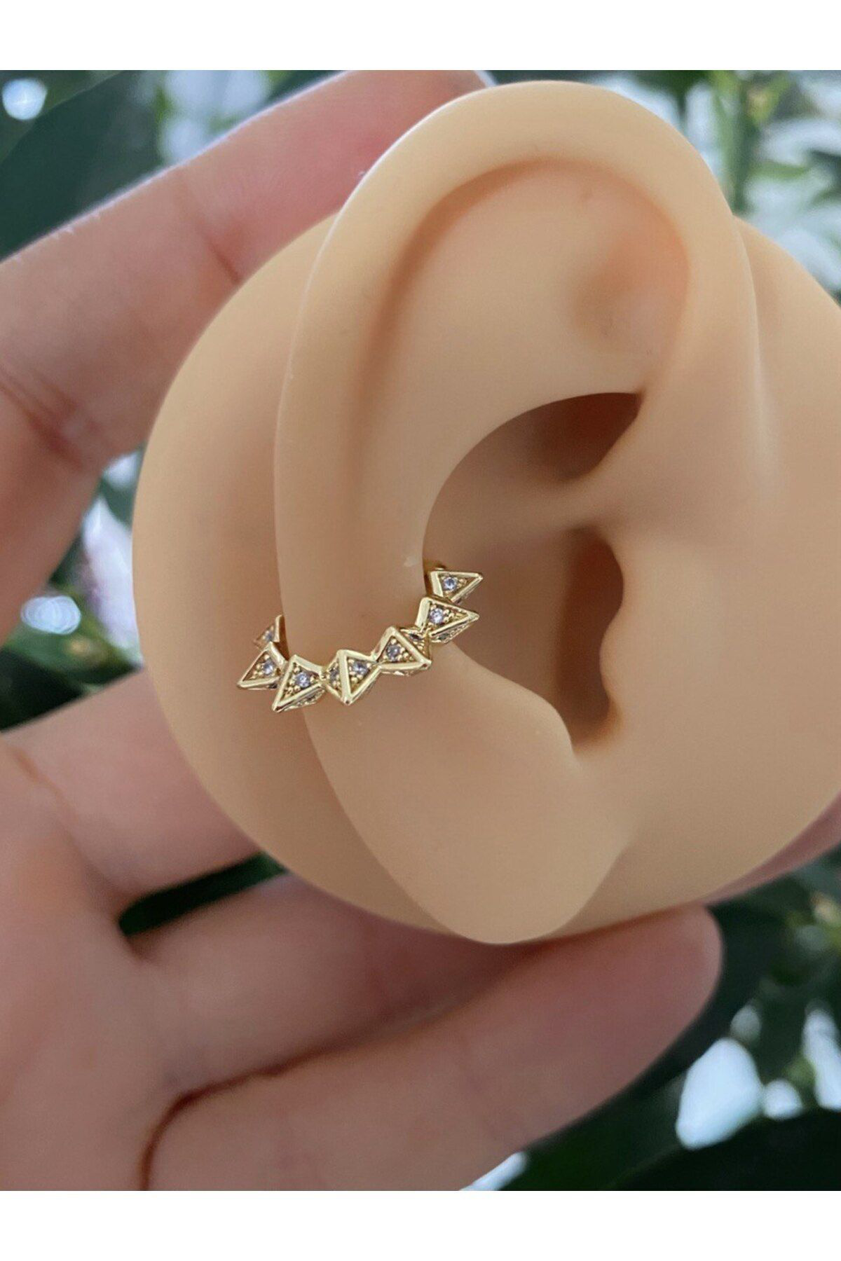 Arescollection Kararmaz Zirkon Taşli Earcuff Sıkıştırmalı Kıkırdak Conch Orbital