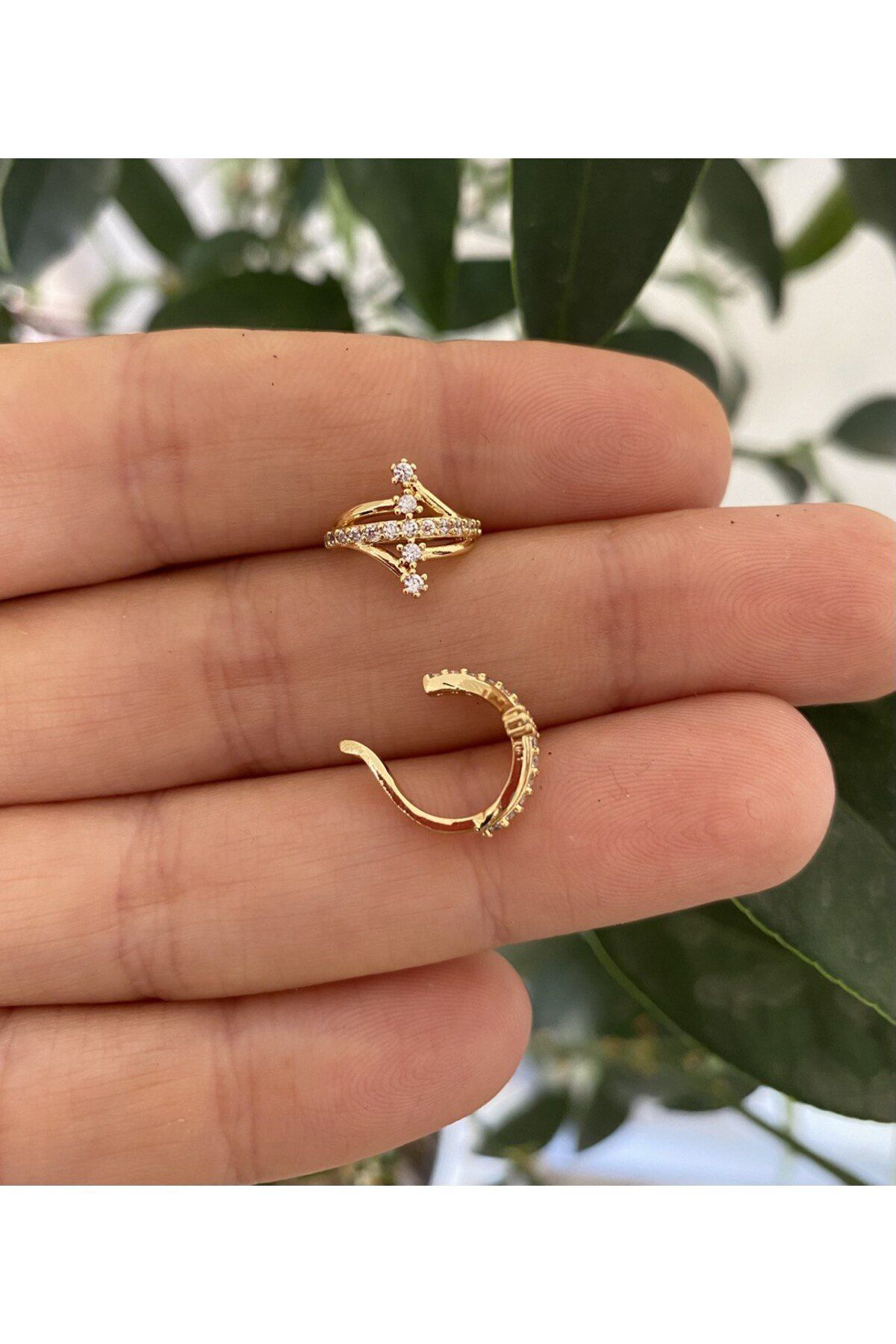 Arescollection Kararmaz Zirkon Taşli Earcuff Sıkıştırmalı Kıkırdak Conch Orbital