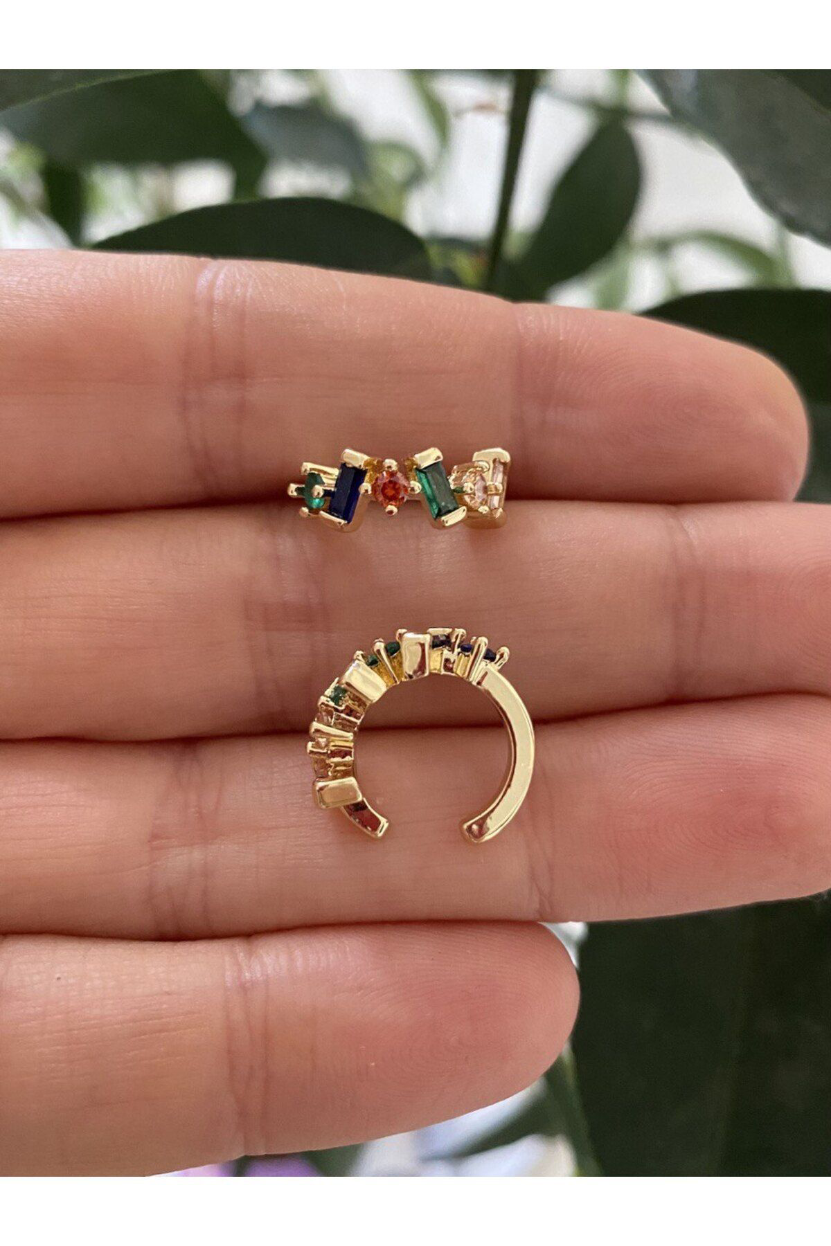 Arescollection Kararmaz Zirkon Taşli Earcuff Sıkıştırmalı Kıkırdak Conch Orbital