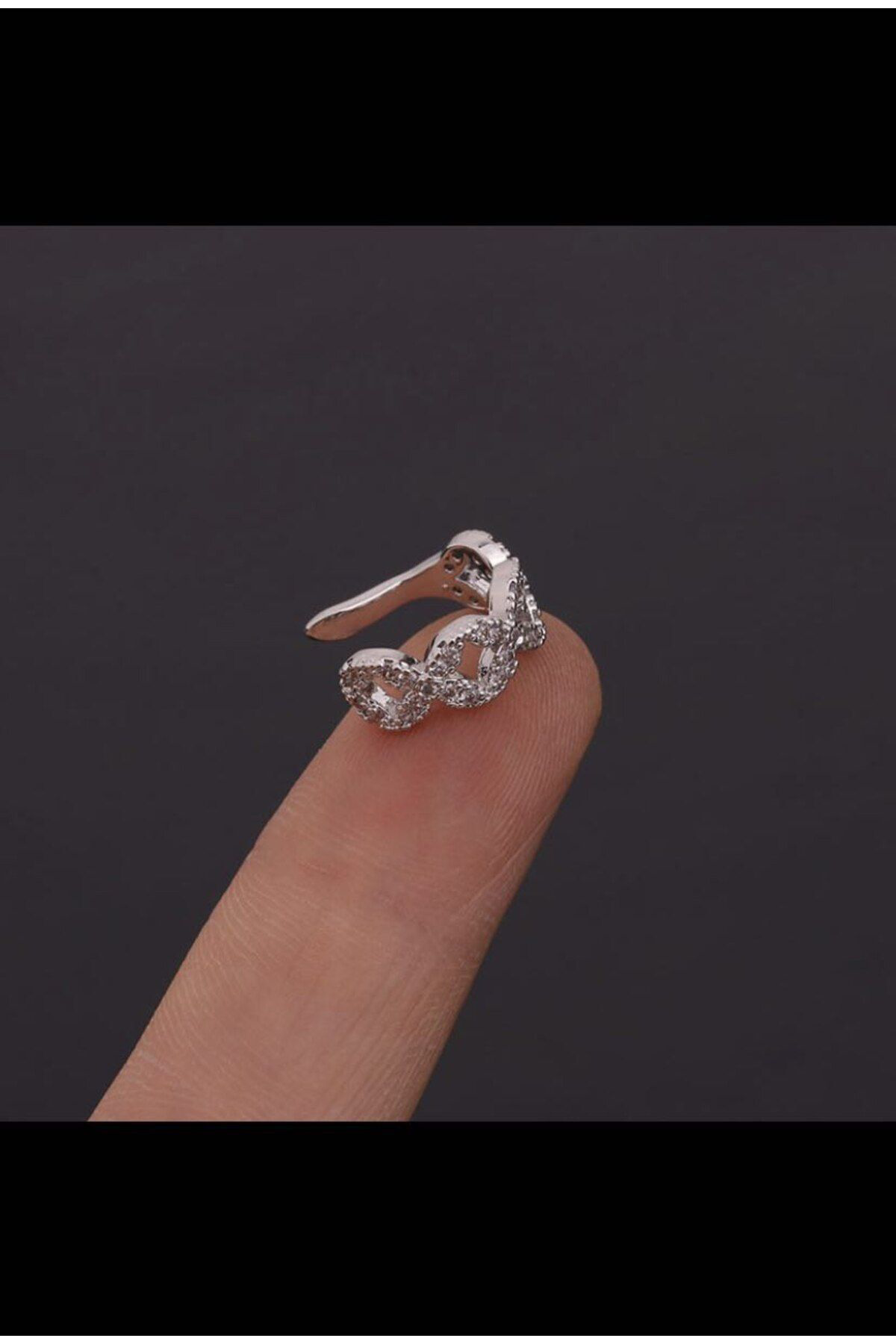 Arescollection Kararmaz Zirkon Taşlı Earcuff Sıkıştırmalı Kıkırdak Conch Orbital