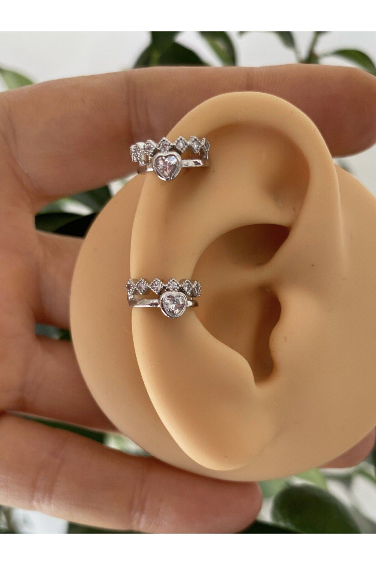 Arescollection Kararmaz Zirkon Taşli Earcuff Sıkıştırmalı Kıkırdak Conch Orbital