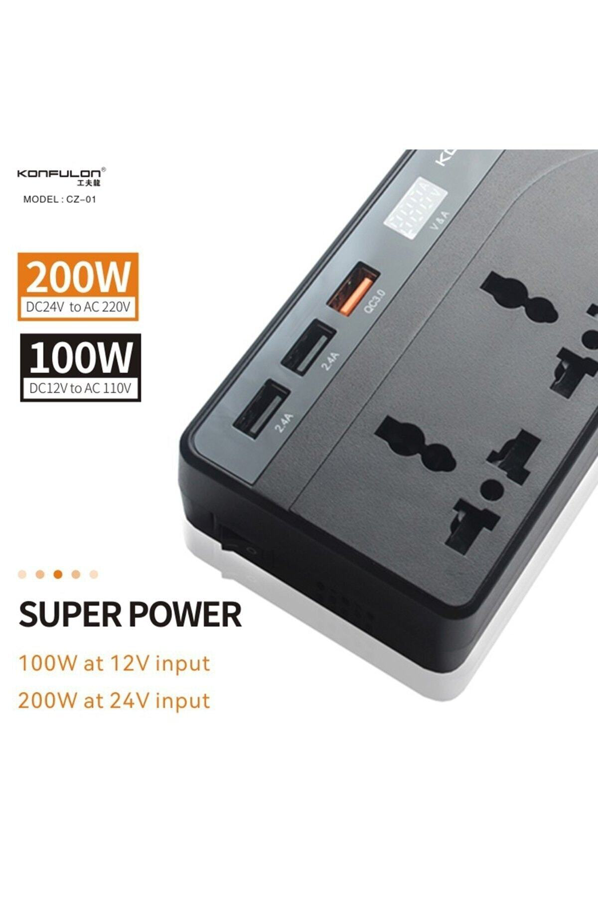 Karavan TIR Otobüs Otomobil içi Laptop Bilgisayar Şarj Cihazı 220