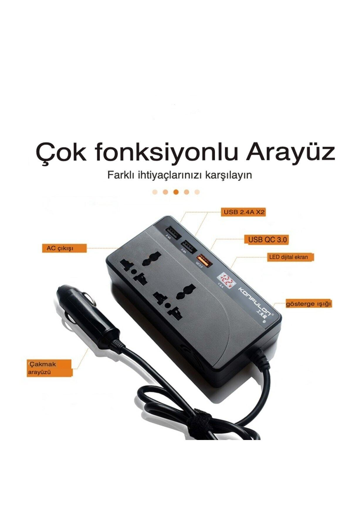 Karavan TIR Otobüs Otomobil içi Laptop Bilgisayar Şarj Cihazı 220