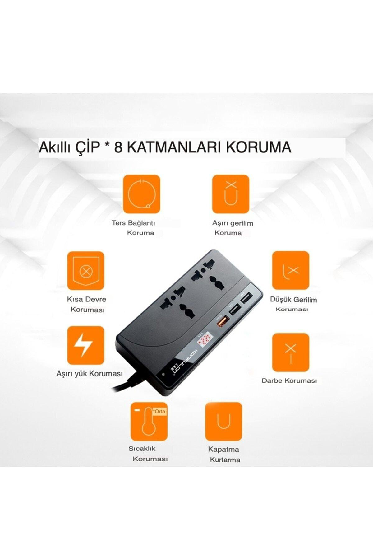 Karavan TIR Otobüs Otomobil içi Laptop Bilgisayar Şarj Cihazı 220