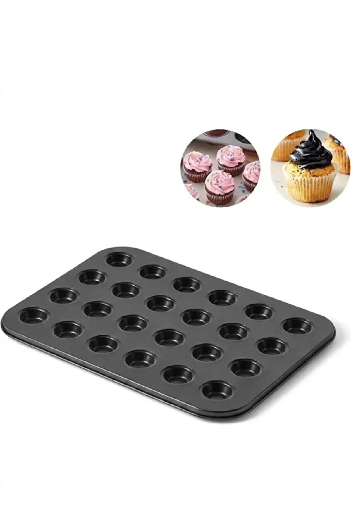 Karbon Çelik 24 lü Mini Muffin Tartolet Cupcake Kek Pişirme Kalıbı