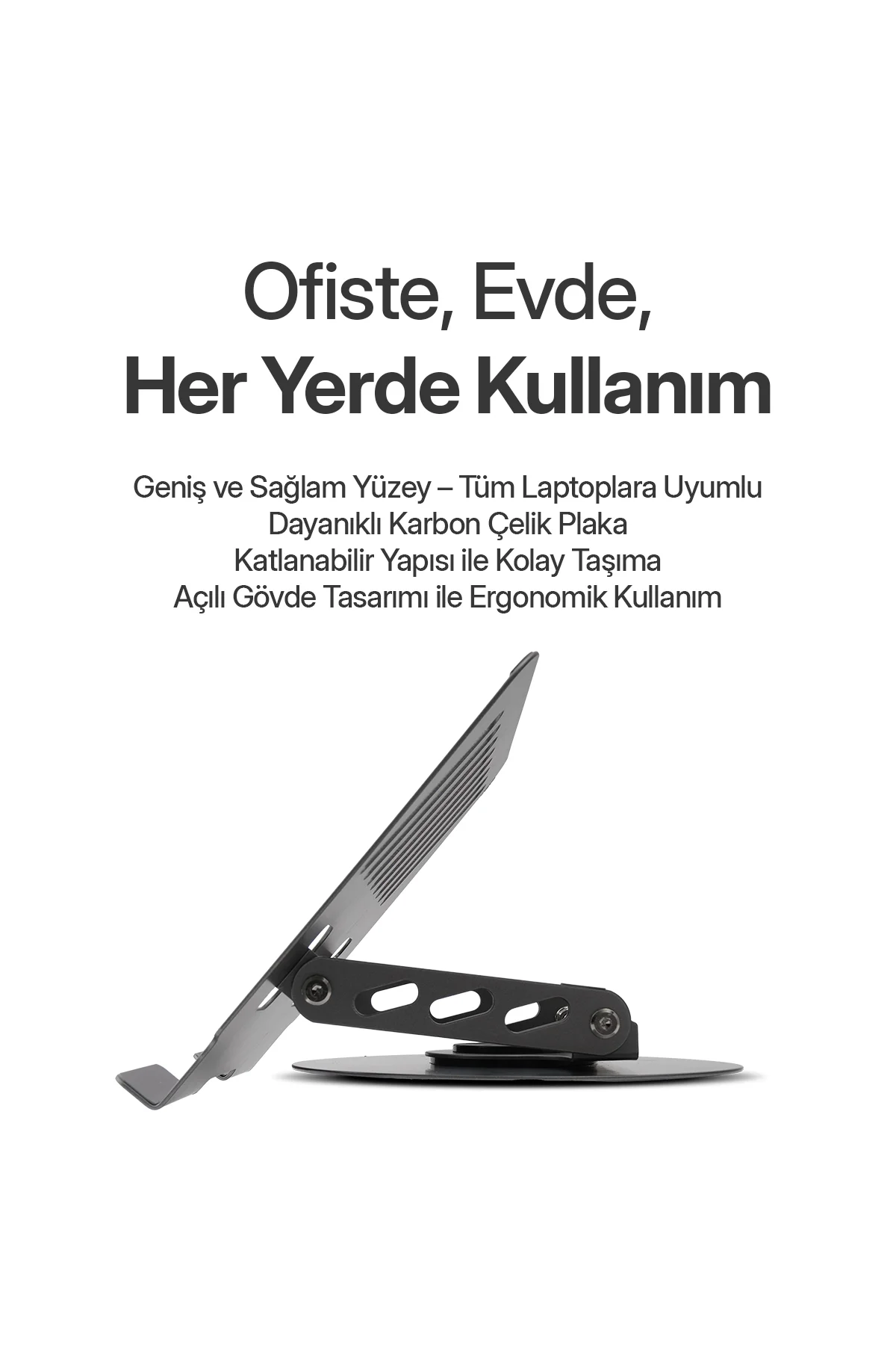 Karbon Çelik Metal Laptop Standı – Ayarlanabilir, Isı Dağıtımlı 1