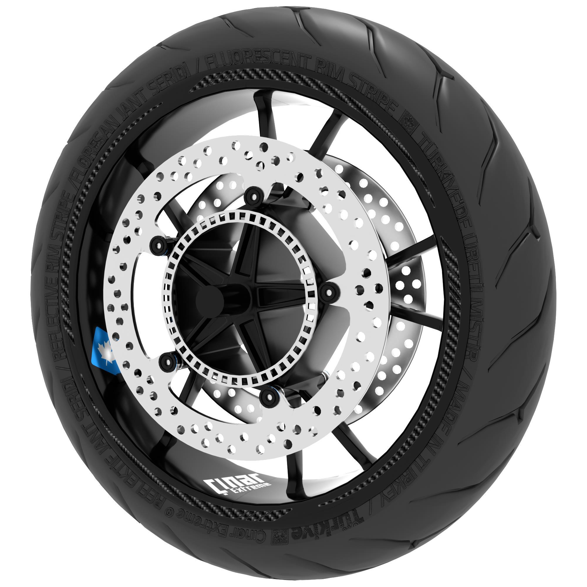 Çınar Extreme Karbon Fiber Dokulu 4 Parçalı Keskin Jant Şeridi Sticker Çınar Ex