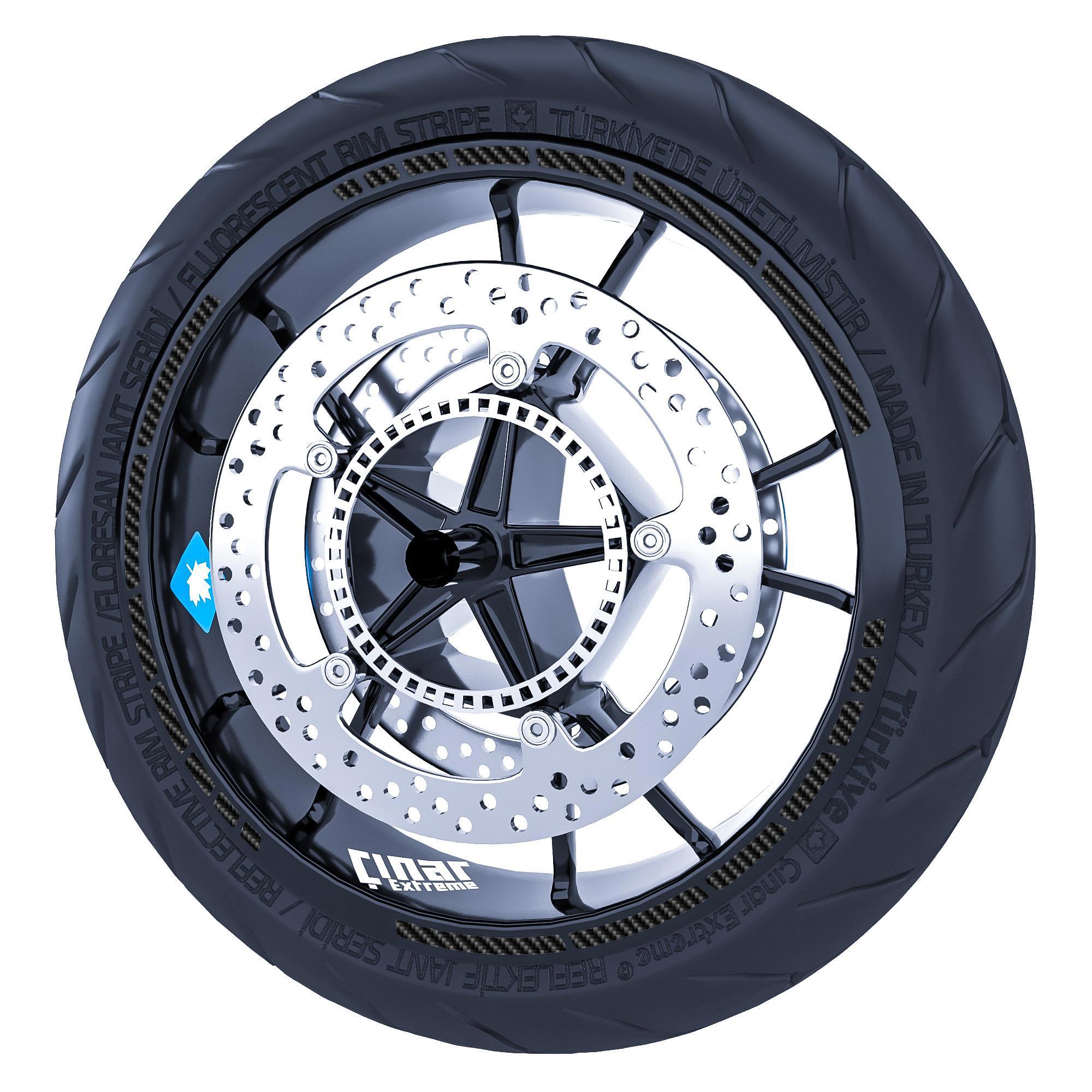 Çınar Extreme Karbon Fiber Dokulu Moto Gp Stili Jant Şeridi Sticker Çınar Extre