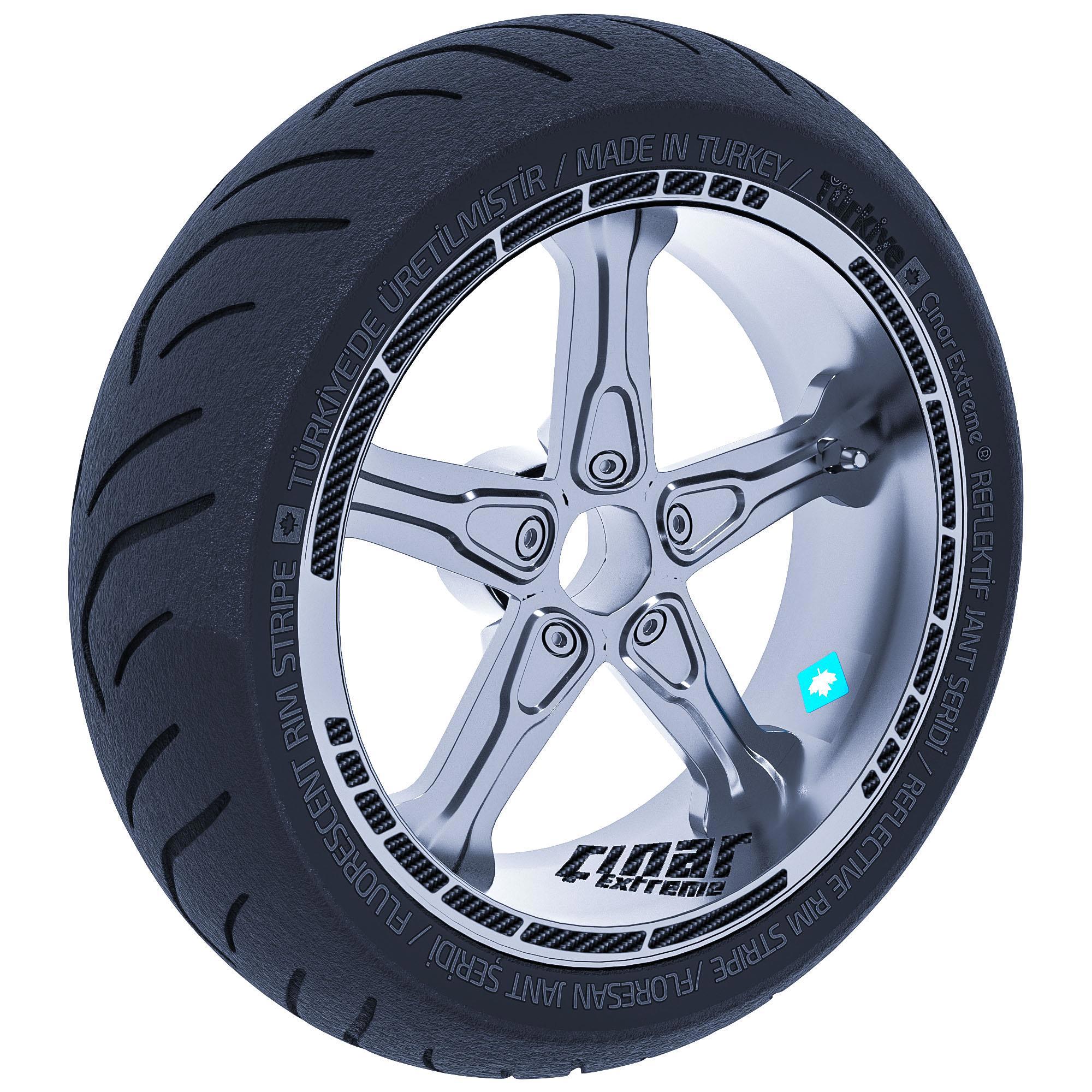 Çınar Extreme Karbon Fiber Dokulu Moto Gp Stili Jant Şeridi Sticker Çınar Extre