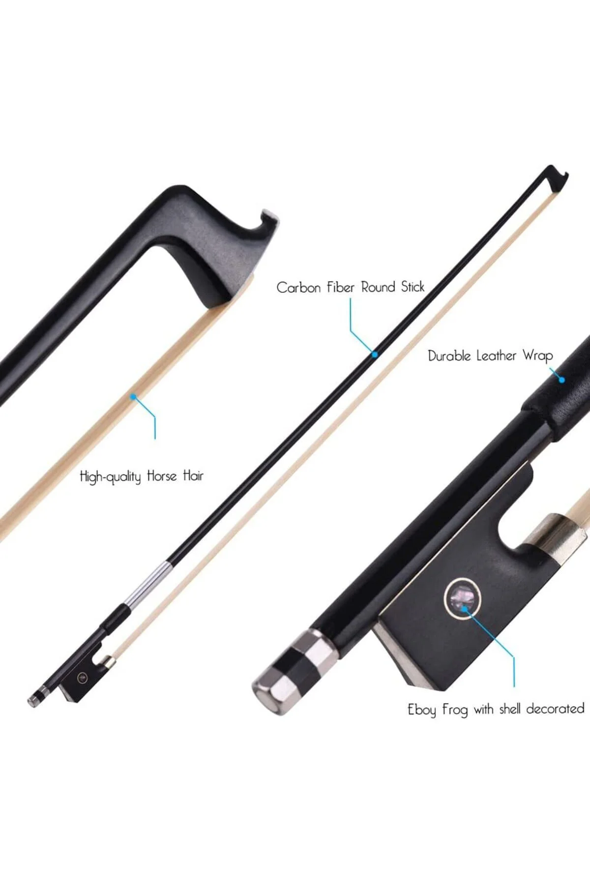 Karbon Fiber Profesyonel Tam Boy Keman Yayı - 4/4 Carbon Arşe