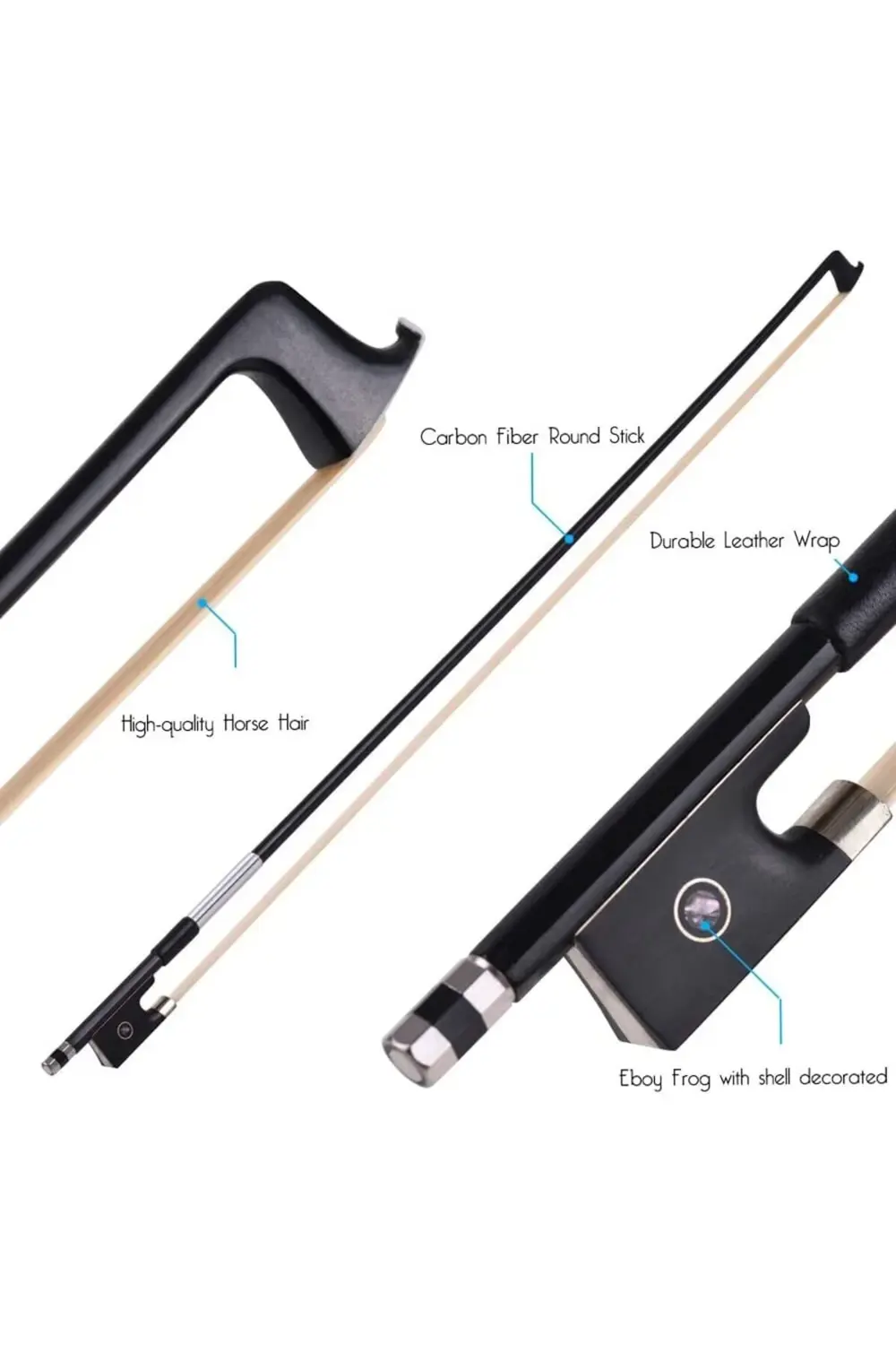 Karbon Fiber Profesyonel Tam Boy Keman Yayı - 4/4 Carbon Arşe