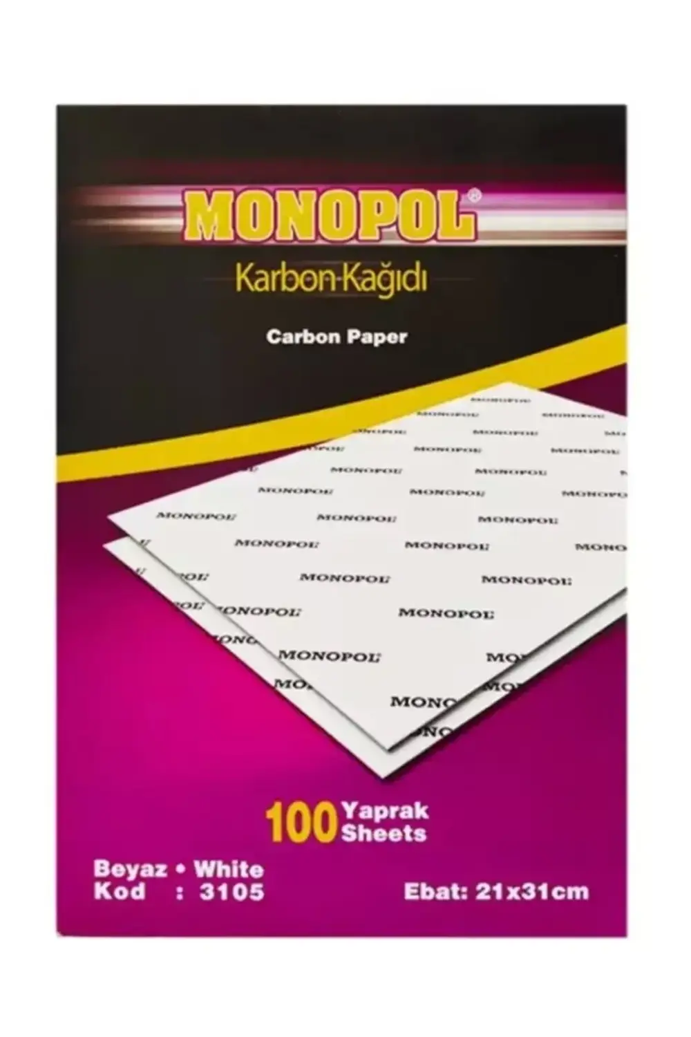 Karbon Kağıdı 100 Lü A4 Beyaz 3105 - 100'lü Paket