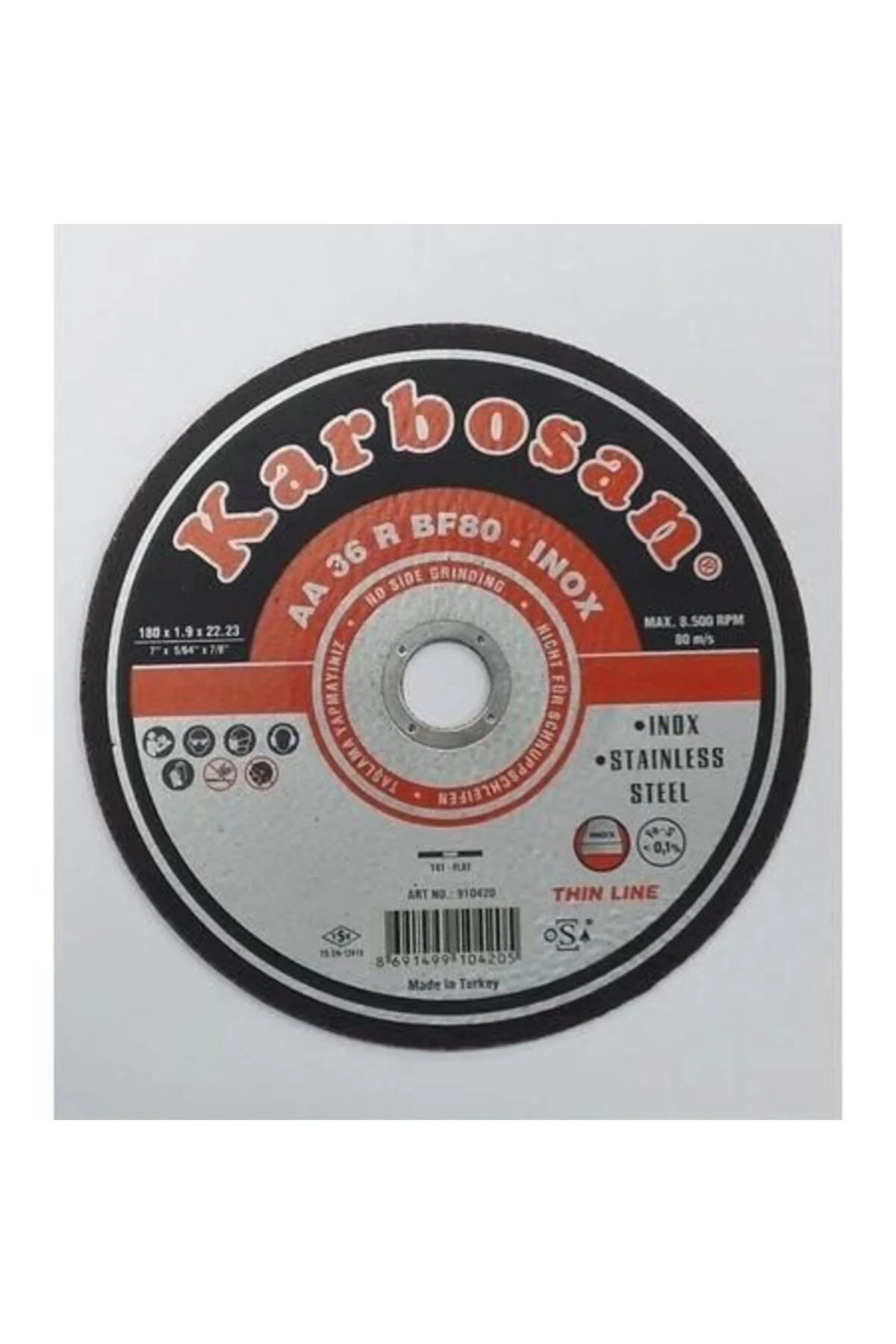 Karbosan Thinline İnox Kesici 180X1,9X22,23 mm