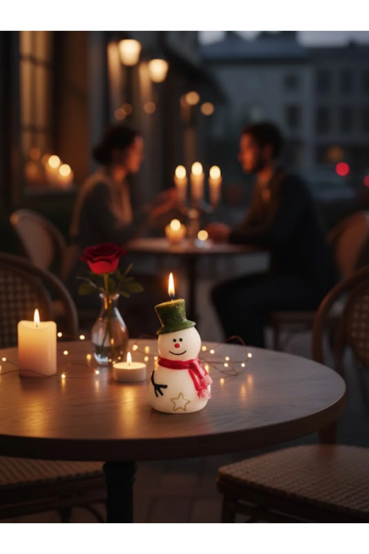 “kardan Adam Dekoratif Mum – Yılbaşı & Noel Masaüstü Süsü | Ev De