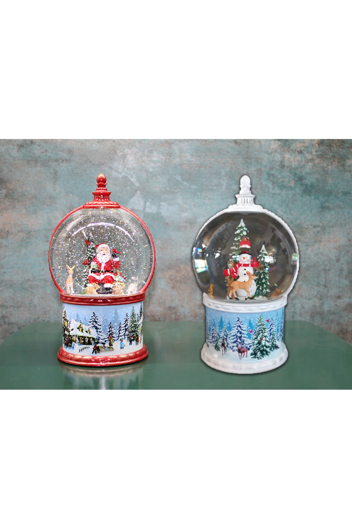 Kardan Adam Ve Noel Babalı Işıklı Müzikli Kar Küresi