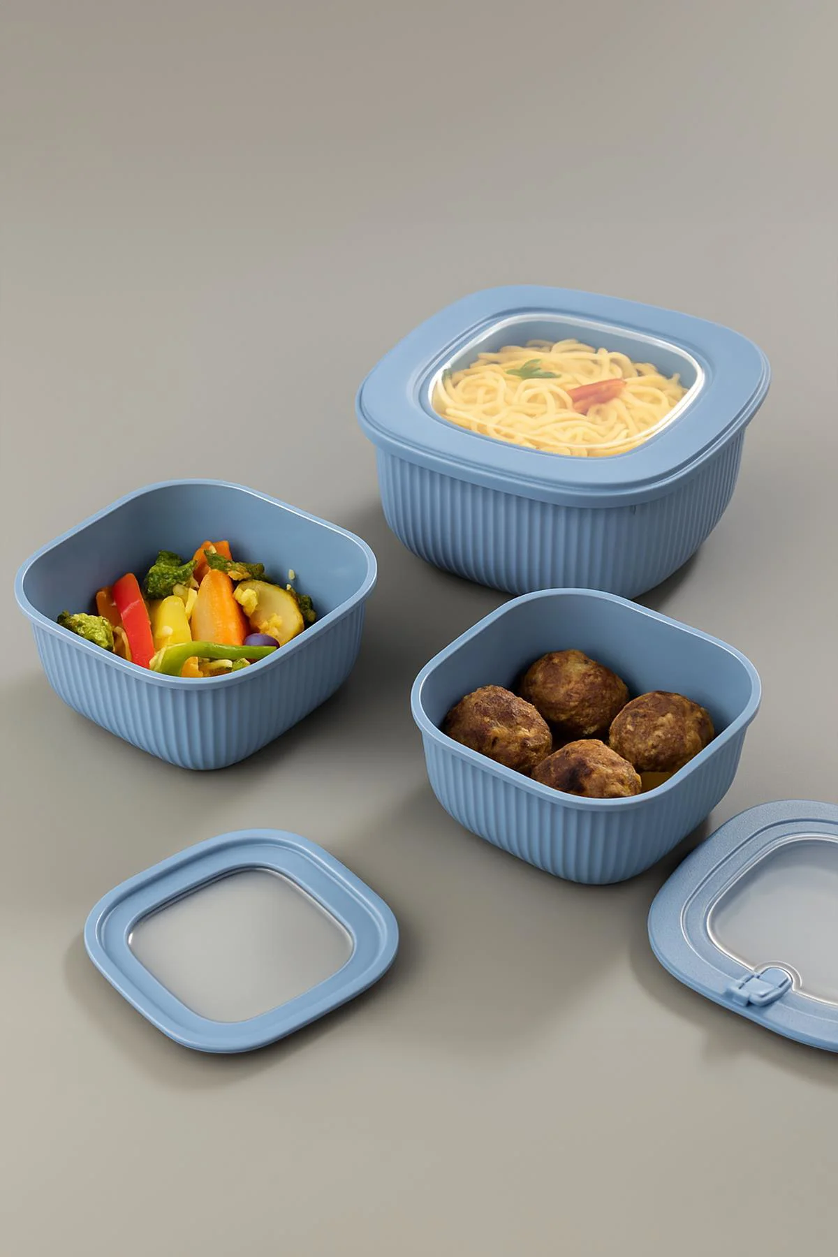Kare 3 Parça Vakumlu Sızdırmaz Hava Almaz Saklama Kabı Seti Mavi (1800/1100/600 Ml) Kare 3 Parça Vakumlu Sızdırmaz Hava Almaz Saklama Kabı Seti Mavi (1800/1100/600 Ml)