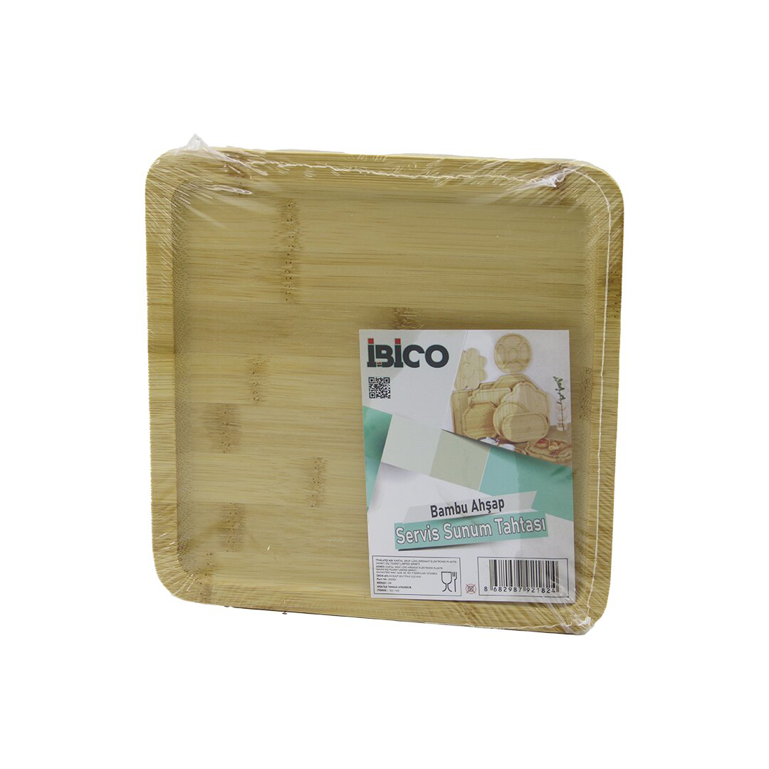 KARE AHŞAP BAMBU SERVİS SUNUM TEPSİ - TAHTASI MİNİ TEPSİ 20 X 20 