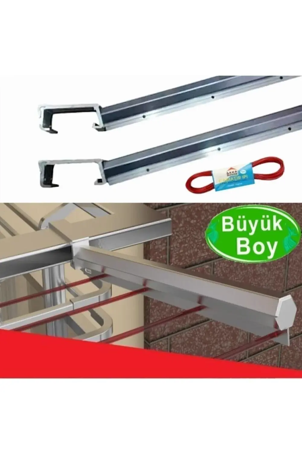 Kare Alüminyum Balkon Çamaşır Kurutma Askılığı 60x25, dayanıklı v