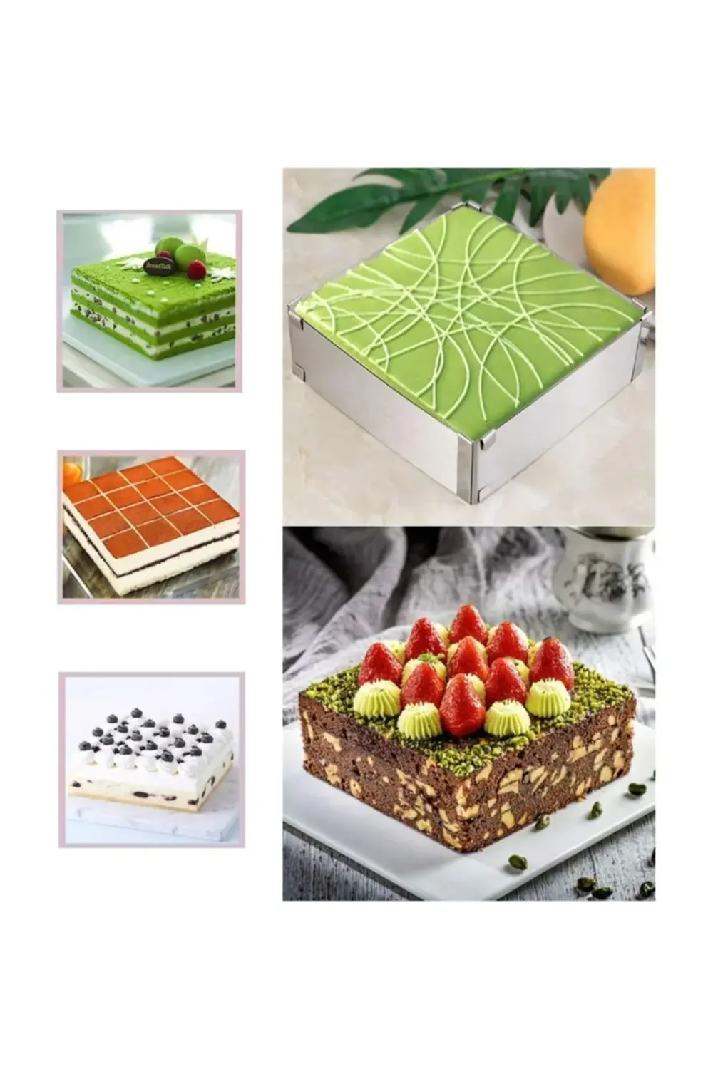 Nar Kalıp Kare Ayarlı Kek Kalıbı 15X30 Cm Derinlik 8 Cm