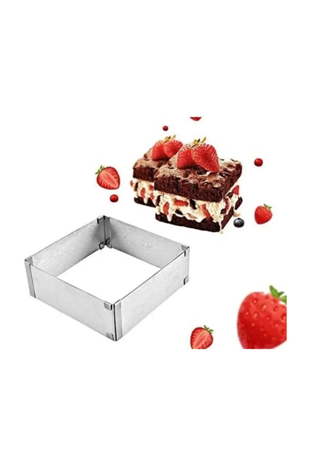 Nar Kalıp Kare Ayarlı Kek Kalıbı 15X30 Cm Derinlik 8 Cm
