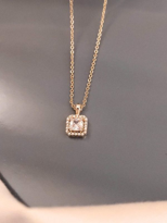 KARE BAGET ZİRKON TAŞLI GOLD KOLYE-KOL154 KARE BAGET ZİRKON TAŞLI GOLD KOLYE-KOL154