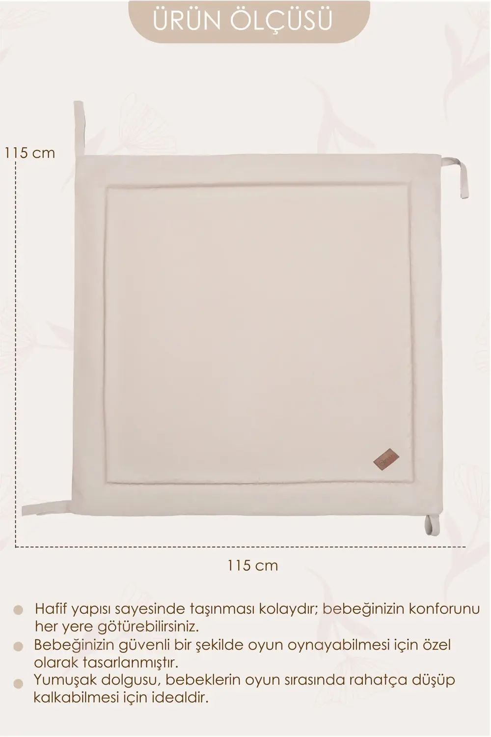 Kare Bebek/Çocuk Oyun Halısı, Yenidoğan Emekleme Pedi, Aktivite M