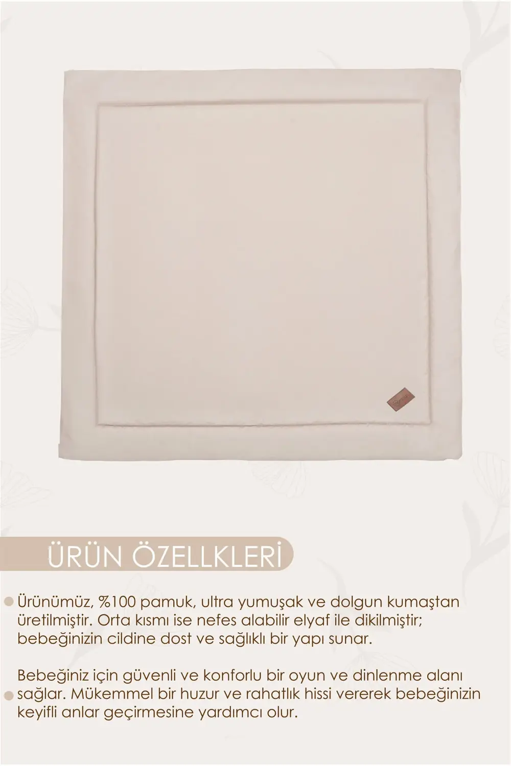 Kare Bebek/Çocuk Oyun Halısı, Yenidoğan Emekleme Pedi, Aktivite M