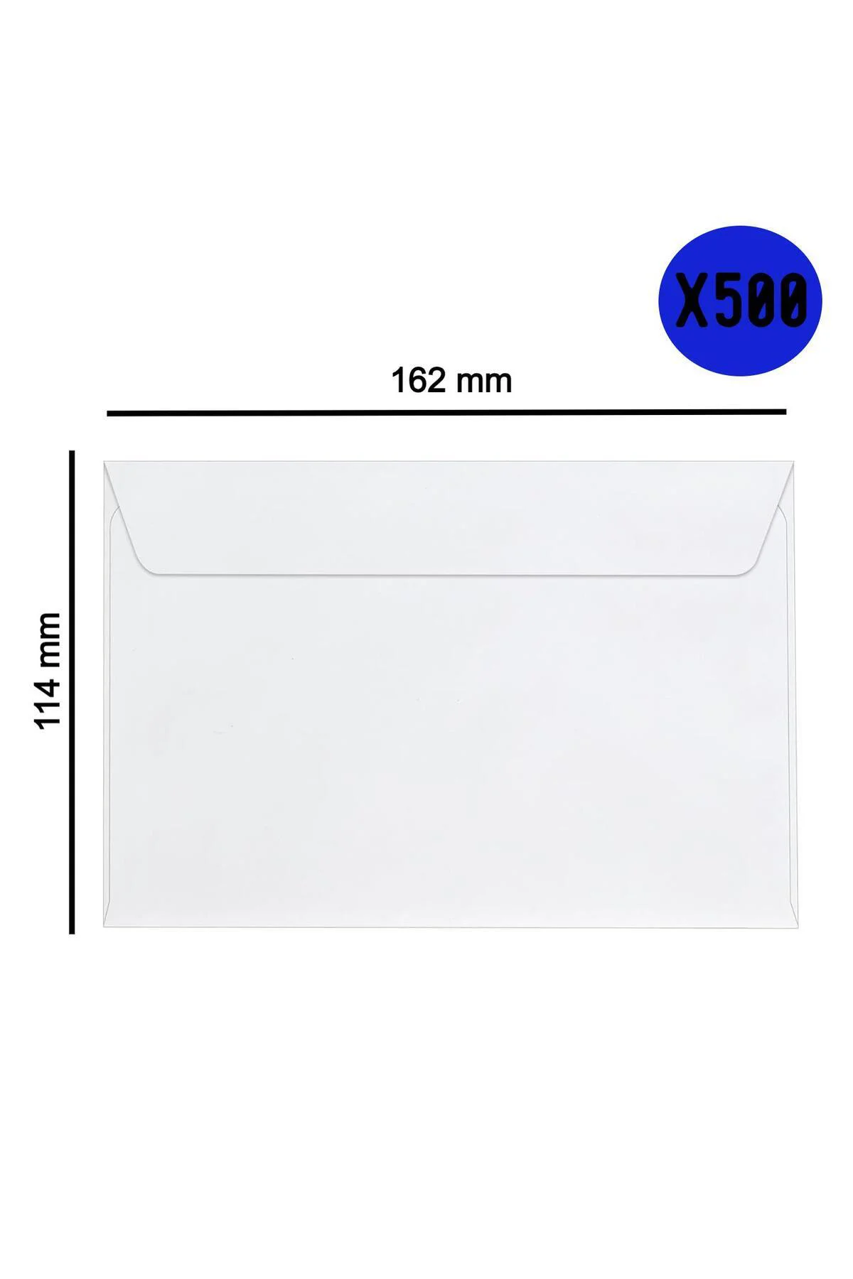 Kare Beyaz Mektup Zarfı(Gloria) 114x162 mm 70 Gr Silikonlu 500 lü