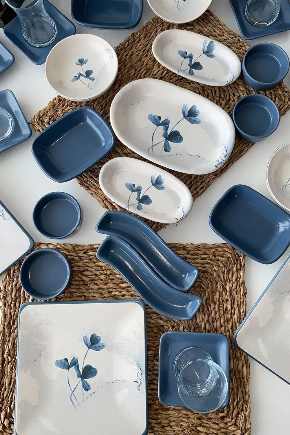 Keramika Kare Blue Magic Kahvaltı Takımı 12 Kişilik 51 Parça