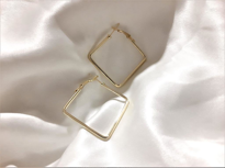 KARE GEOMETRİK ŞEKİL ARKASI KAPALI HALKA KÜPE-HKGEŞE5