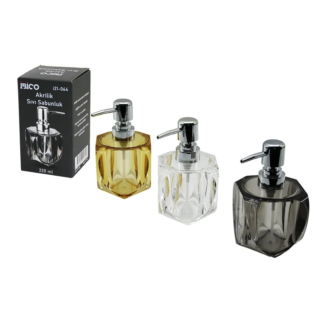 Kare Kalp Tasarımlı Sıvı Sabunluk - 220 ml - Akrilik