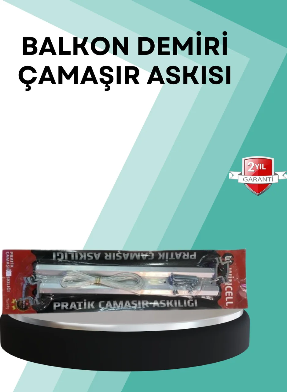 Kare Küpeşte Uyumlu Balkon Çamaşır Askısı 25x60 Cm Beyaz Pratik - Lisinya Diğer